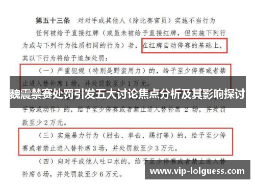 魏震禁赛处罚引发五大讨论焦点分析及其影响探讨